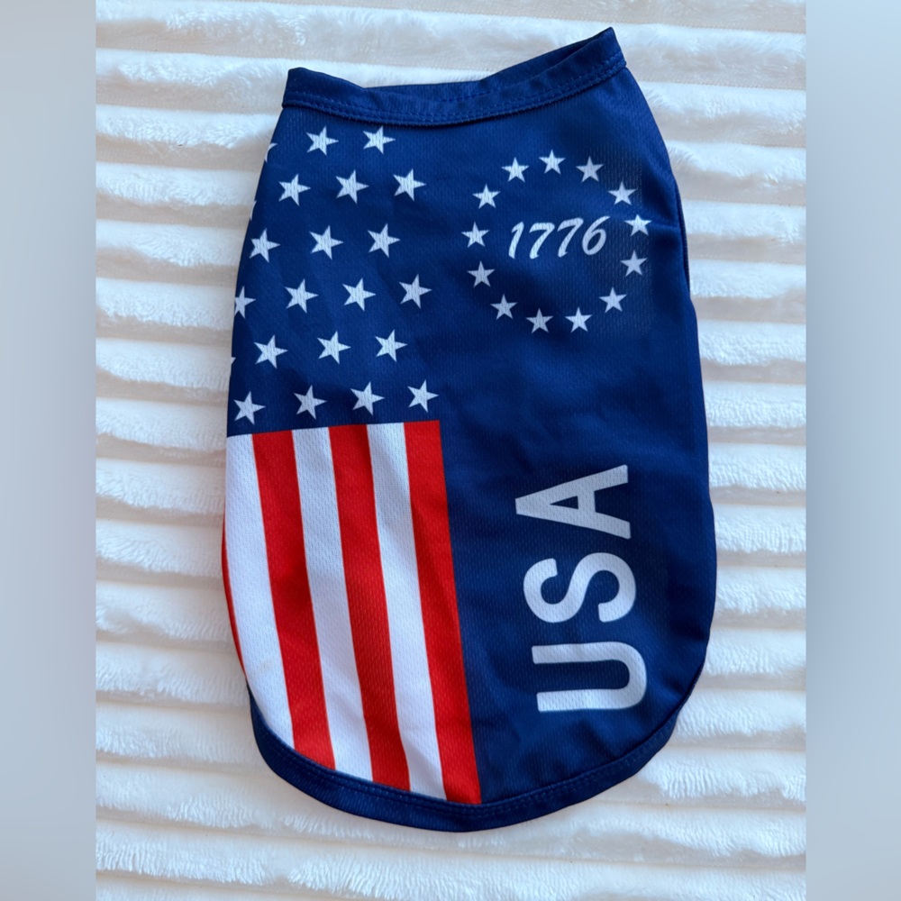 USA Patriotic Dog Tank Top - Navy, Red & White